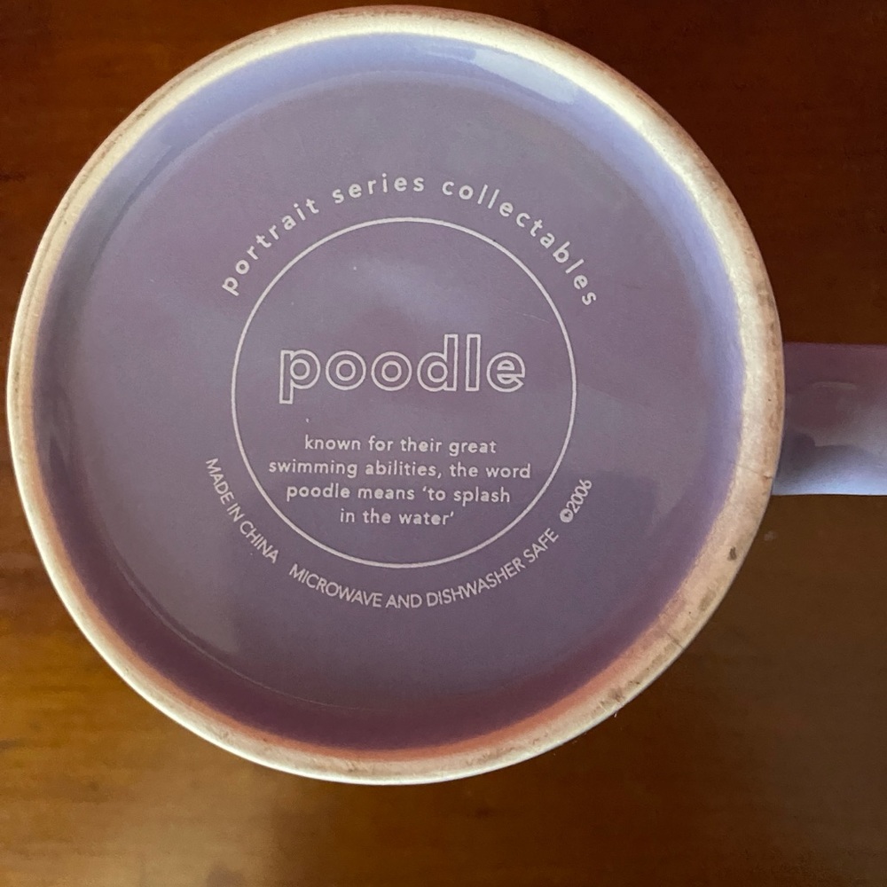 Purple Poodle ceramic Mug, 4 1/4” high - Picture 4 of 4